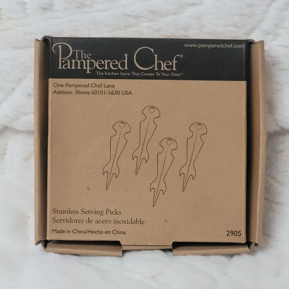 The Pampered Chef Stainless Steel Serving Picks 3 Piece Set  Retired #2905